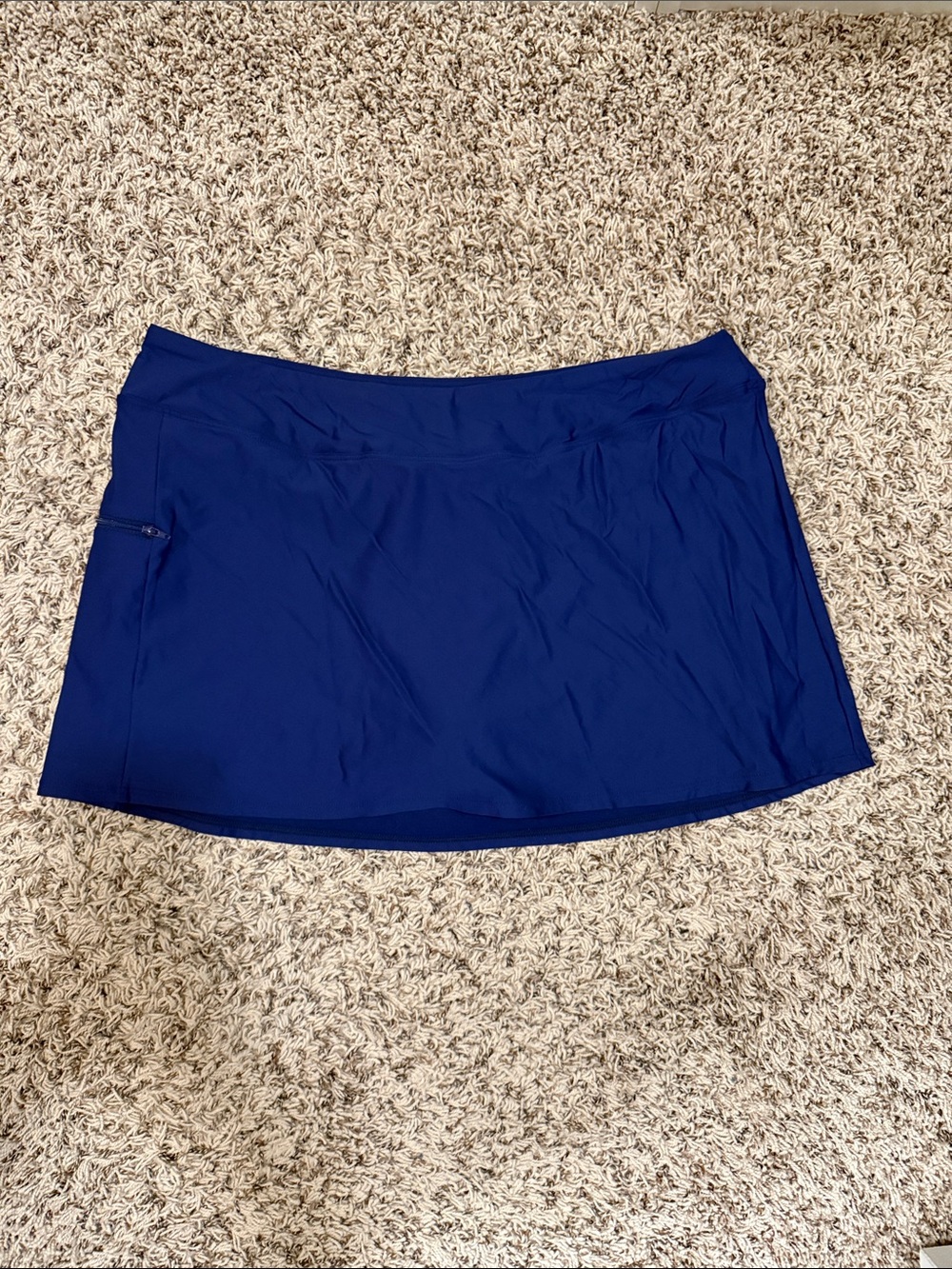 SUNSETS Navy Blue Swim Skirt With Side Pockets